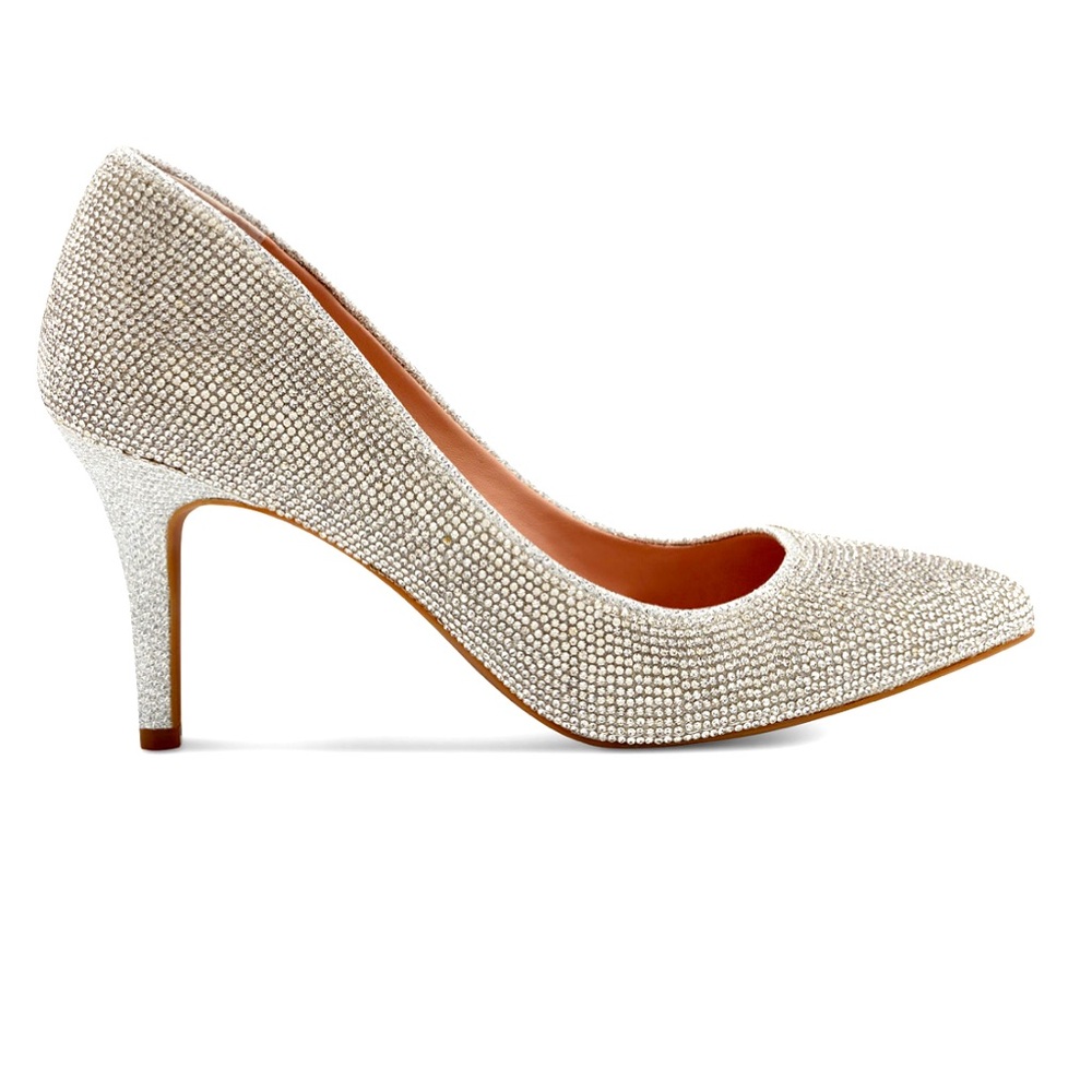 Silver crystal Bling INC International high heels size 6